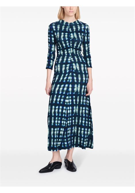 Abito midi con stampa in blu e verde - donna PROENZA SCHOULER WHITE LABEL | WL2413375399